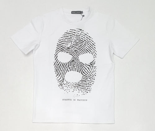 Streetz Iz Watchin White Thumb Print T-Shirt - Unique Style