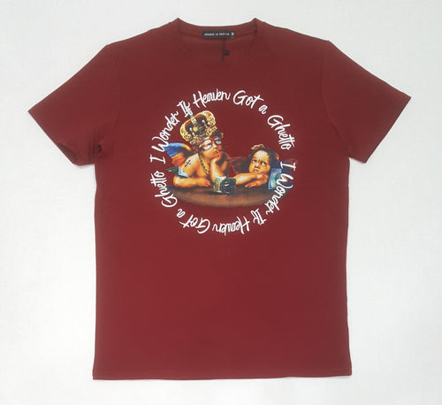 Streetz Iz Watchin Burgundy Heaven Ghetto T-Shirt - Unique Style