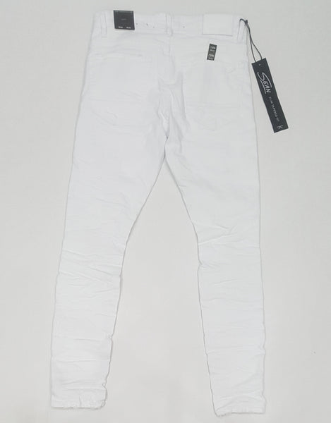 Jordan Craig Ross Fit Color Ribbing White Jeans - Unique Style