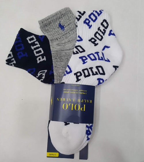 Nwt Polo Ralph Lauren 3 Pack Ankle Spellout/Small Pony Socks - Unique Style