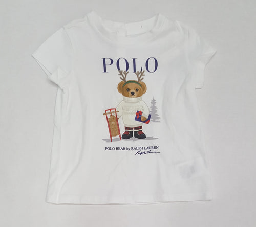 Nwt Infant Little Girls Polo Ralph Lauren Reindeer Bear Tee - Unique Style
