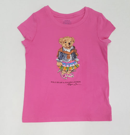 Nwt Kids Polo Ralph Lauren Pink Female Bear Girls Tee - Unique Style