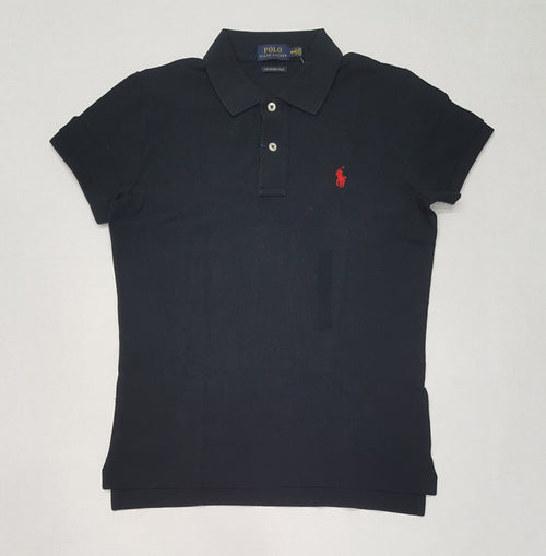 Nwt Polo Ralph Lauren Women's Black/Red Small Pony Polo - Unique Style