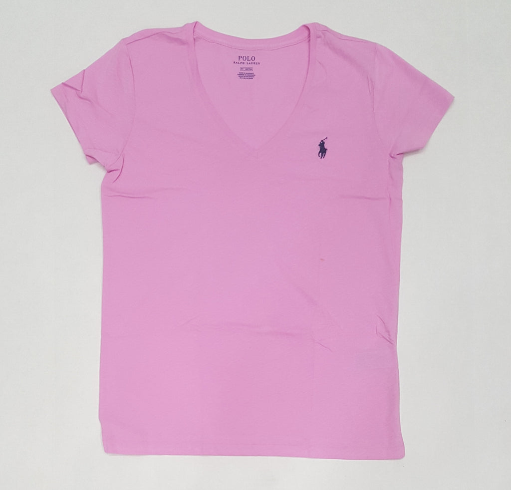 Nwt Womens Polo Ralph Lauren Small Pony Pink/Navy T-Shirt