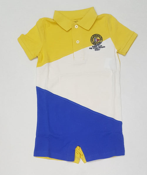Nwt Infants Polo Ralph Lauren USRL Rescue Patrol Onesie (Yellow/White/Royal) - Unique Style