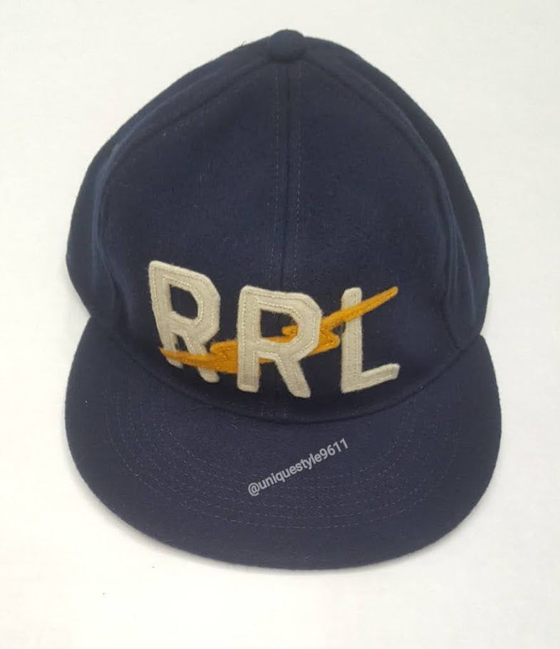 Nwt RRL Wool Navy Leather Adjustable Strap Back | Unique Style