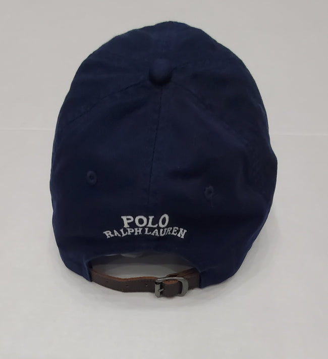 Nwt Polo Ralph Lauren Navy Ski Bear Adjustable Leather Strap Hat - Unique Style