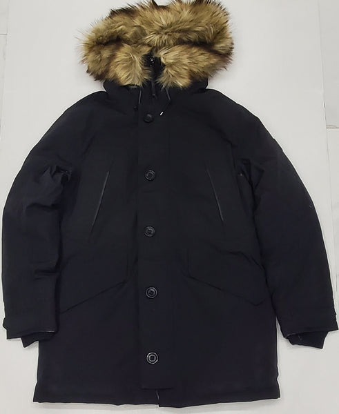 Nwt Polo Ralph Lauren Black Down Jacket w/Fur Hood - Unique Style