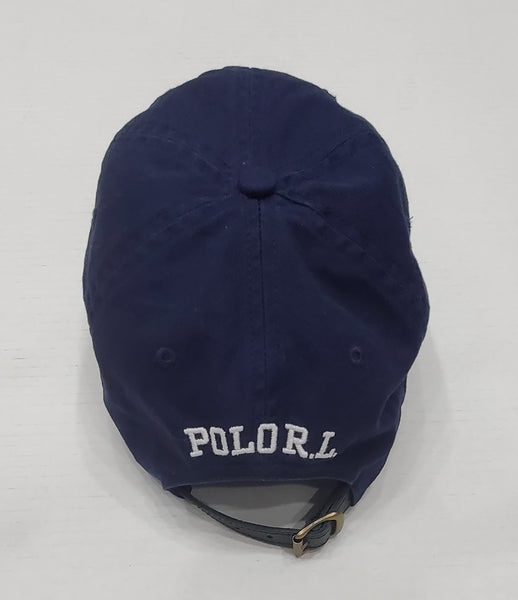 Nwt Polo Ralph Lauren Navy P-Wing Leather Strapback Hat - Unique Style