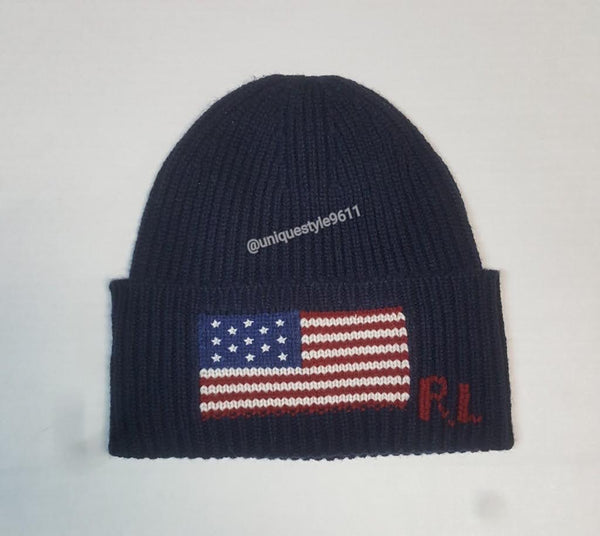 Nwt Polo Ralph Lauren Navy RL American Flag Skully - Unique Style