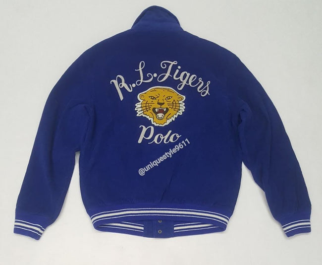 Nwt Polo Ralph Lauren Royal Blue Corduroy RL Tiger Jacket - Unique Style