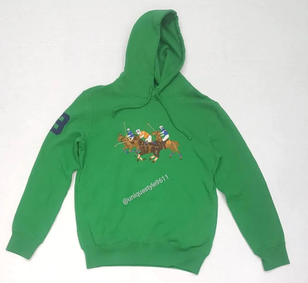 Nwt Polo Big & Tall Lifeboat Green Triple Pony Hoodie - Unique Style