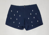 Nwt Polo Ralph Lauren Womens Navy Allover Small Pony Embroidered Shorts - Unique Style