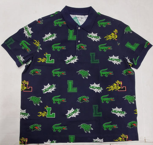 Lacoste Allover Print Navy Regular Fit Polo - Unique Style