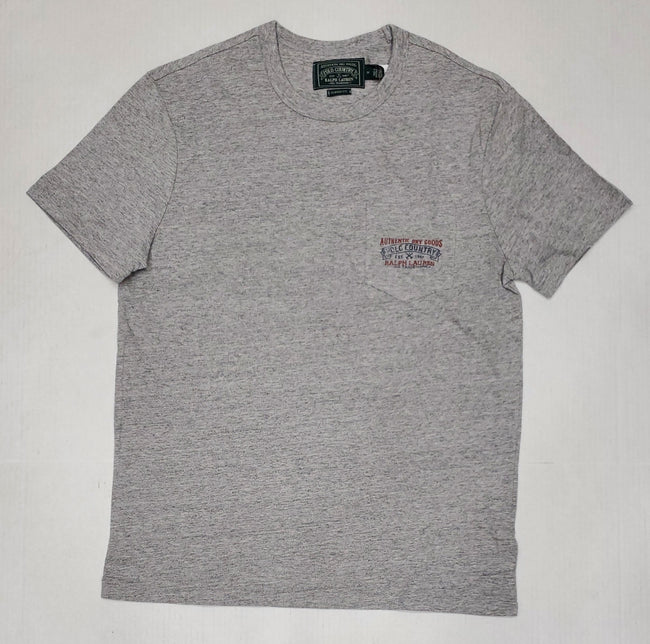 Nwt Polo Ralph Lauren Grey Country Authentic Dry Goods Pocket Classic Fit Tee - Unique Style