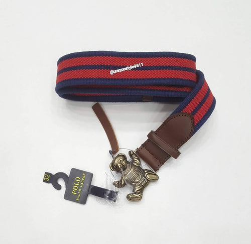 Nwt Polo Ralph Lauren Striped Teddy Bear Belt - Unique Style