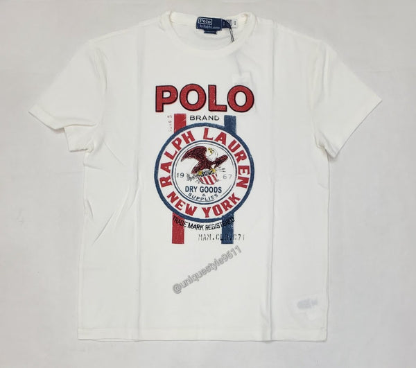 Nwt Polo Ralph Lauren White Eagle Dry Goods Classic Fit Tee - Unique Style