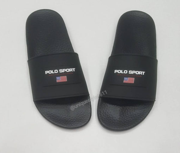NWT Black Polo Sport Slides