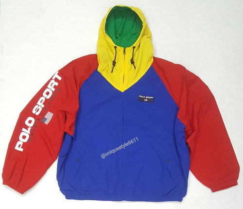 Nwt Polo Ralph Lauren Royal Blue/Red Spellout Polo Sport Windbreaker - Unique Style