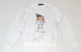 Nwt Polo Ralph Lauren Women's White American Flag Teddy Bear Sweatshirt - Unique Style