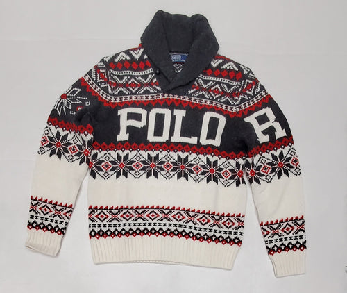 Nwt Polo Ralph Lauren Spellout Shawlneck Sweater - Unique Style