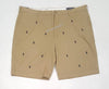 Nwt Polo Big & Tall Khaki Allover Print Small Pony Shorts - Unique Style