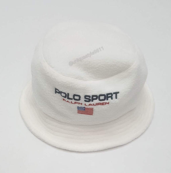 Nwt Polo Ralph Lauren White Fleece Polo Sport Bucket Hat - Unique Style