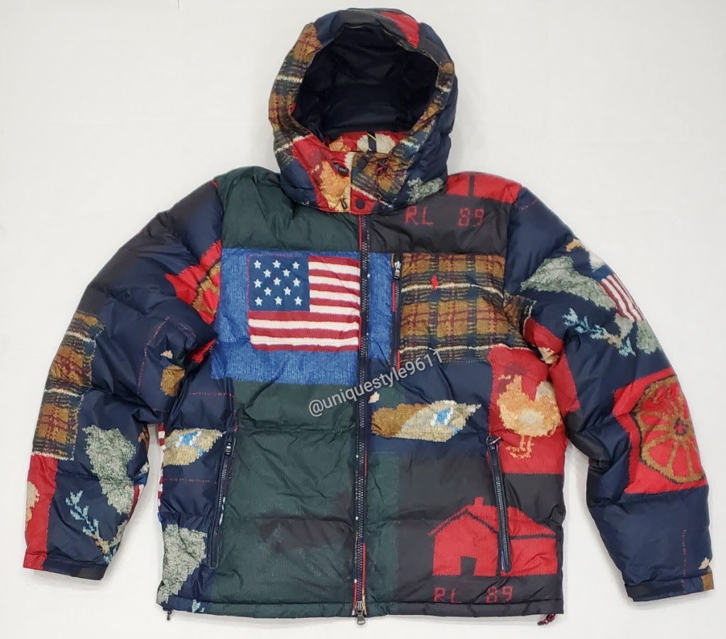 Polo patchwork puffer store jacket