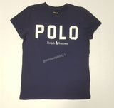 Nwt Polo Ralph Lauren Women Navy Blue Embroidered  Spellout Tee - Unique Style