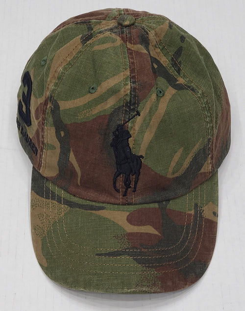 Nwt Polo Ralph Lauren Camo ON Black Big Pony Adjustable Strap Back Hat - Unique Style