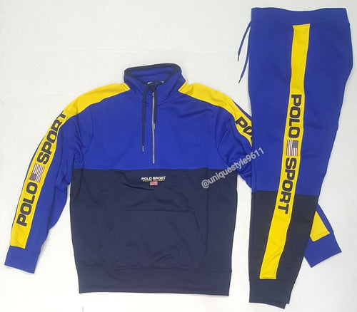 Nwt Polo Sport Royal Blue Half Zip Track Jacket With Matching Track Pants - Unique Style