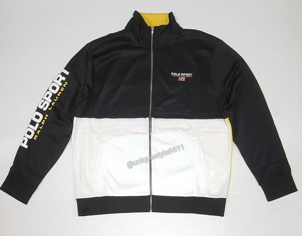 Nwt Polo Ralph Lauren Black/Yellow Polo Sport Track Jacket - Unique Style