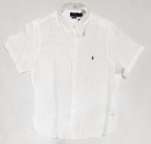Nwt Polo Ralph Lauren White Linen Small Pony Classic Fit Button Up - Unique Style