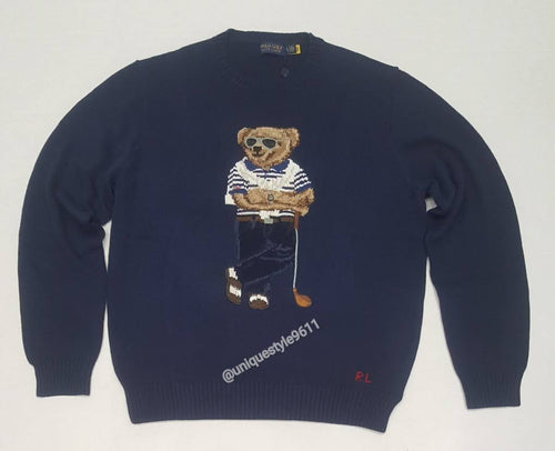Nwt Polo Golf Stick Teddy Bear Sweater - Unique Style