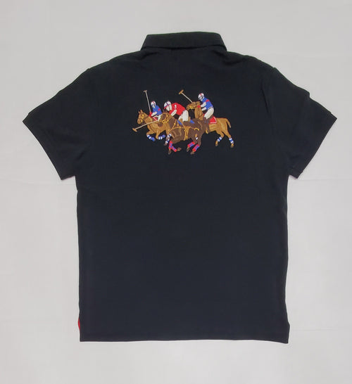 Nwt Polo Big & Tall Triple Pony Black Embroidered Polo - Unique Style