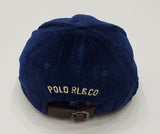 Nwt Polo Ralph Lauren Navy Corduroy R.L.P.C Ski Club Leather Strap Hat - Unique Style