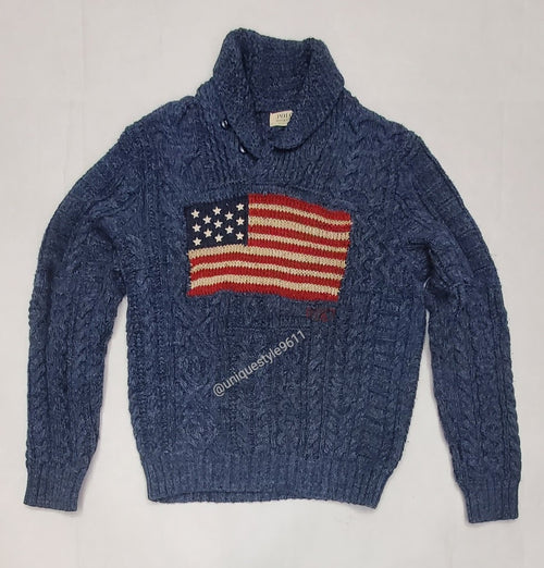 Nwt Polo Ralph Lauren Knit Flag Sweater - Unique Style