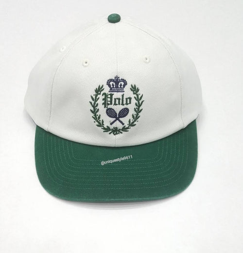 Nwt Polo Ralph Lauren White/Green Polo Tennis Adjustable Hat - Unique Style