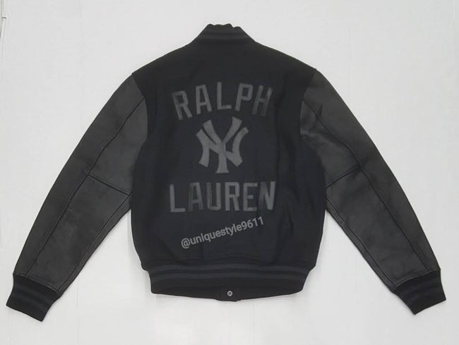 Nwt Polo Ralph Lauren Black Yankees Varsity Jacket - Unique Style
