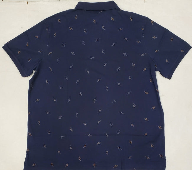 Nwt Polo Ralph Lauren Navy Saddle Print Classic Fit Polo - Unique Style