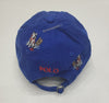 Nwt Polo Ralph Lauren Royal Blue Allover Dog Print Embroidered Adjustable Strap Back Hat - Unique Style