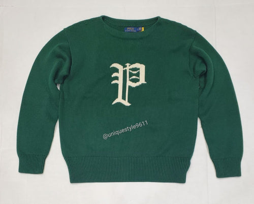 Nwt Polo Ralph Lauren Green Gothic 'P' Sweater - Unique Style