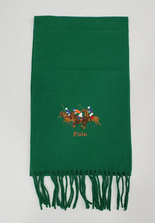 Nwt Polo Ralph Lauren Green Triple Pony Scarf - Unique Style