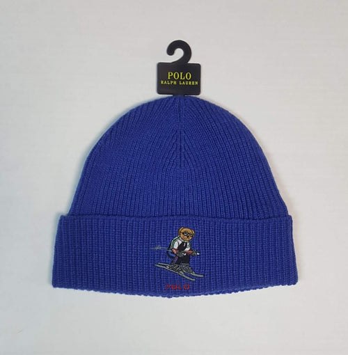 Nwt Polo Ralph Lauren Royal Blue Skier Bear Skully - Unique Style