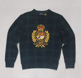 Nwt  Polo Ralph Lauren Plaid Green Crest Sweatshirt - Unique Style