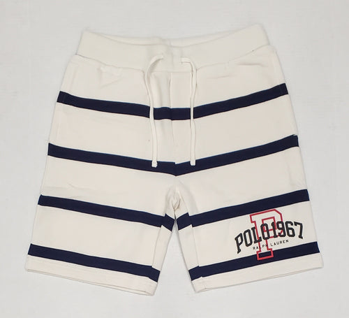 Nwt Polo Ralph Lauren White/Navy 1967 'P' 8.5 Fleece Shorts - Unique Style