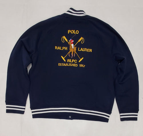 Nwt Polo Ralph Lauren Navy Equestrian Baseball Small Pony Jacket - Unique Style