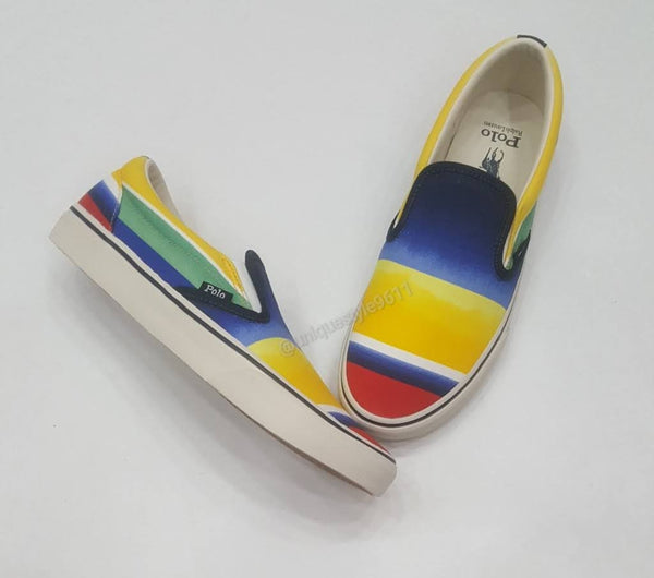 Nwt Polo Ralph Lauren Striped Slip On Sneakers - Unique Style