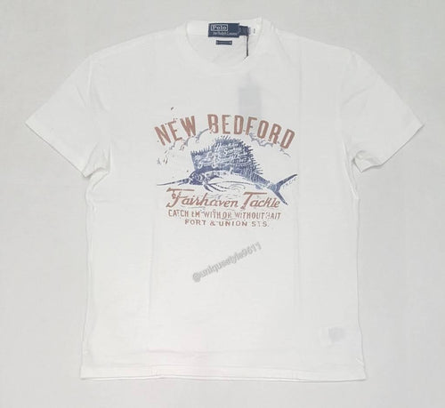 Nwt Polo Ralph Lauren White Bedford Fairhaven Tackle Classic Fit Tee - Unique Style