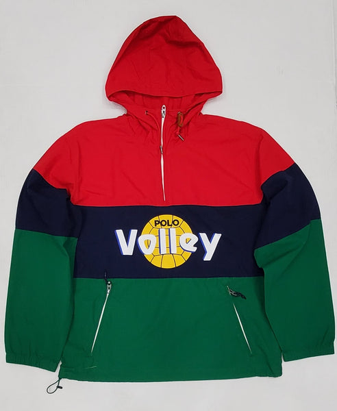 Nwt Polo Ralph Lauren Red/Green Volley Ball Pullover Jacket | Unique Style